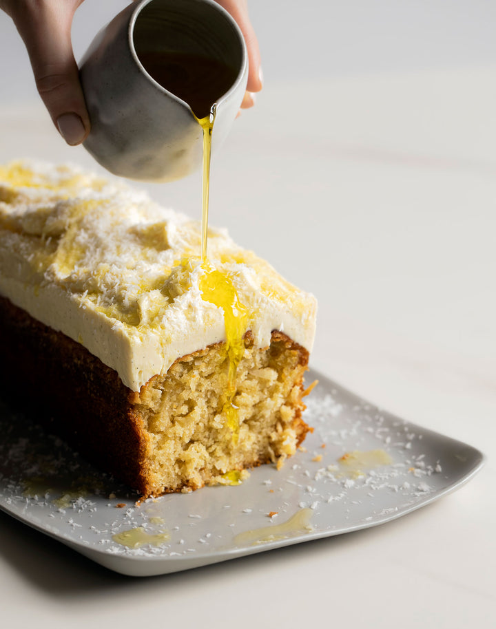 Olive Oil Coconut Cake with Cream Cheese Frosting