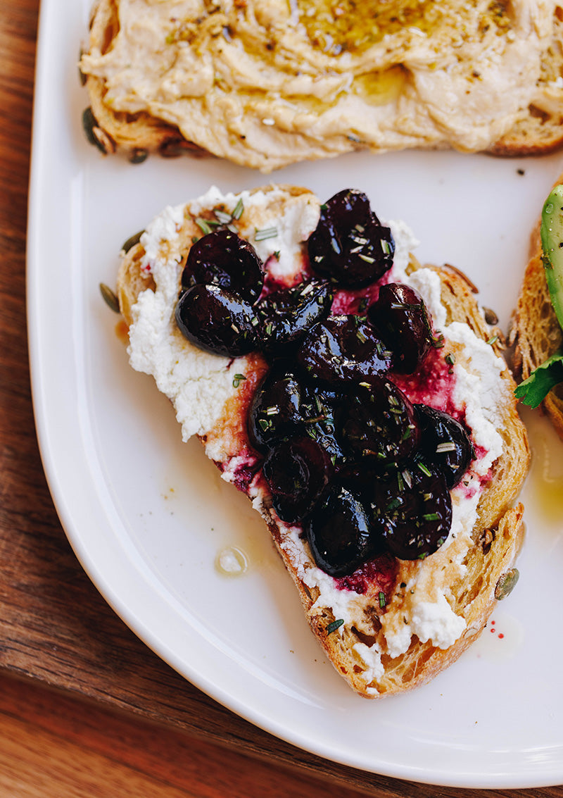 Cherry and Goats' Cheese Bruschetta