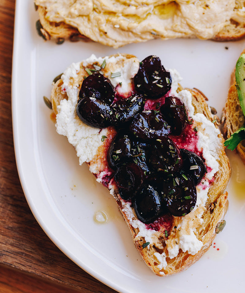 Cherry and Goats' Cheese Bruschetta